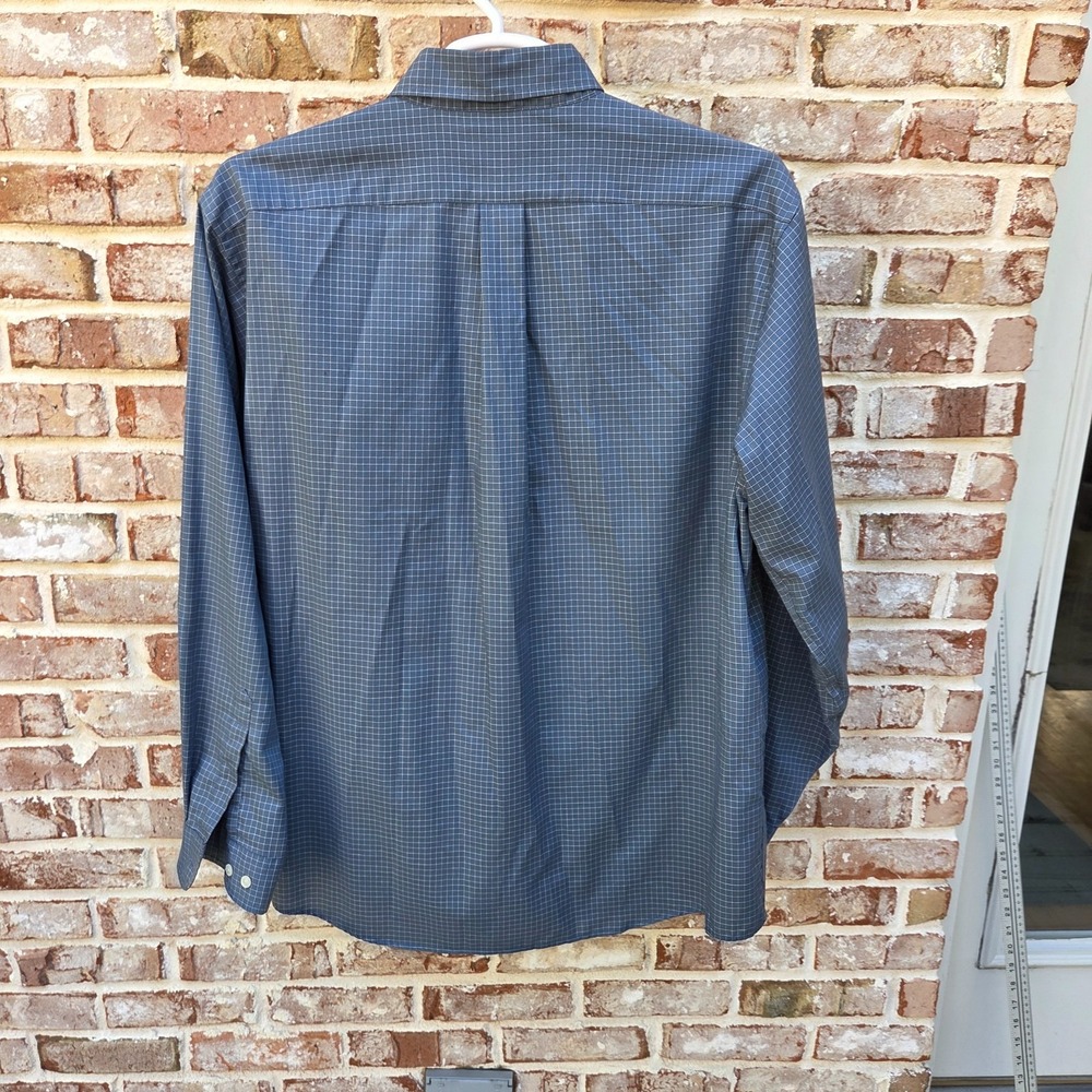 VTG 90's LL Bean Shirt Men XL Blue Grid Check Americana Hong  Kong 100% Cotton - Picture 4 of 8